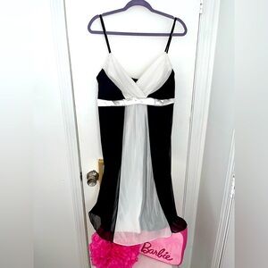 Elegant Black and White Dress (Junior Plus)